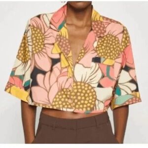NWT Farm Rio sunflower crop top size XL